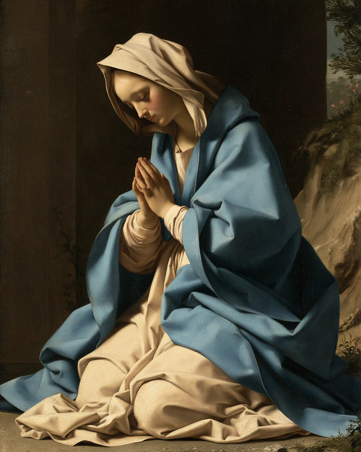 Virgin Mary in Prayer — The Shelter of the Great Blue Cloak