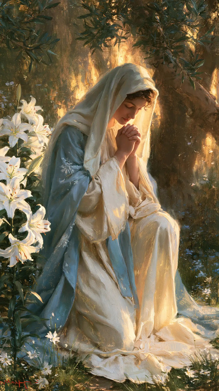 Virgin Mary in Prayer - Mary in a Biblical Interior · Portrait n° 6