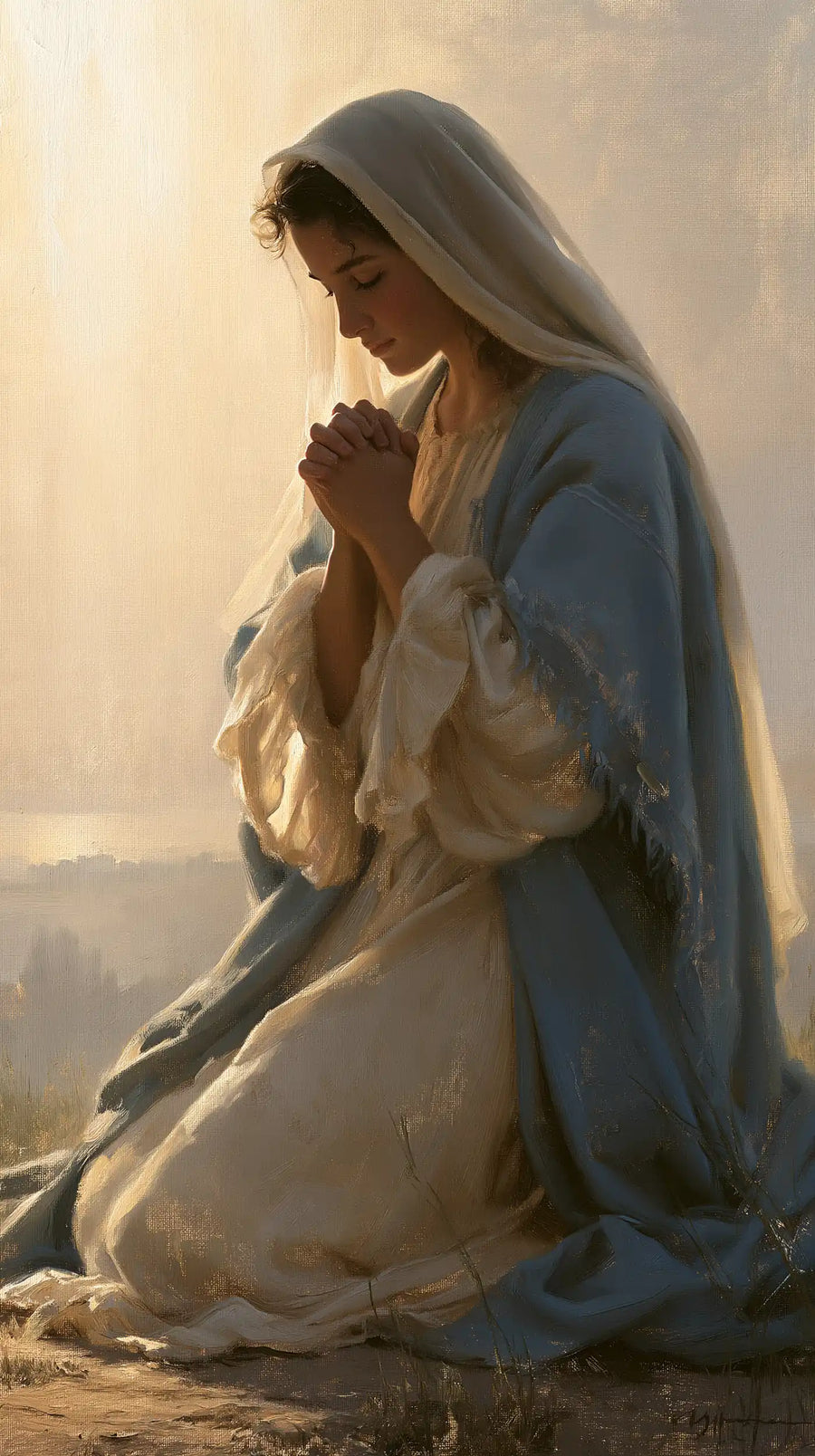Virgin Mary in Prayer - Mary in a Biblical Interior · Portrait n° 8