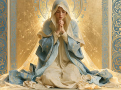 Virgin Mary in Prayer — Prayer in the Pale Gold Chamber