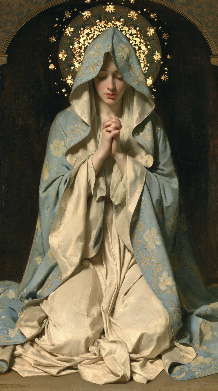 Virgin Mary in Prayer - Sacred Art Nouveau · Portrait n° 22