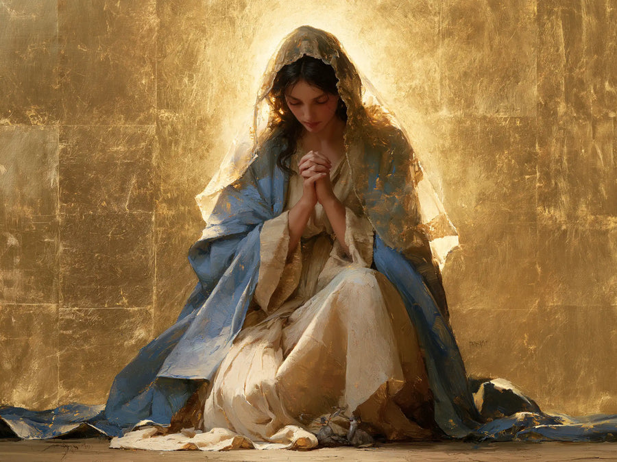 Virgin Mary in Prayer - Sacred Gold · Landscape n° 14
