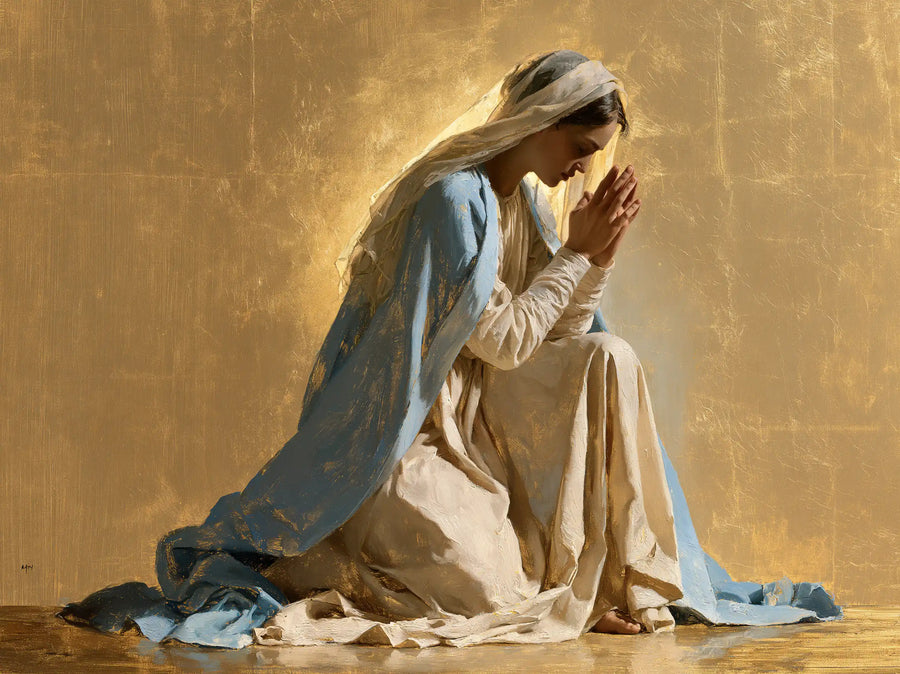 Virgin Mary in Prayer - Sacred Gold · Landscape n° 15