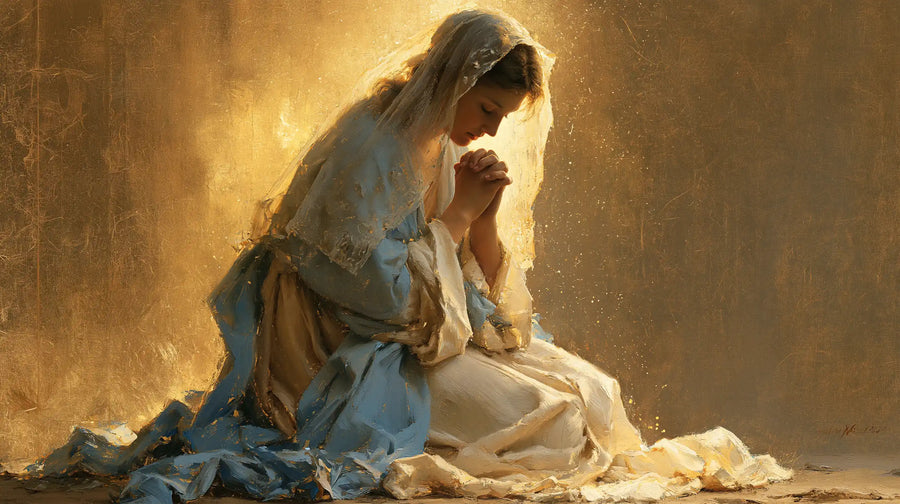 Virgin Mary in Prayer - Sacred Gold · Landscape n° 17