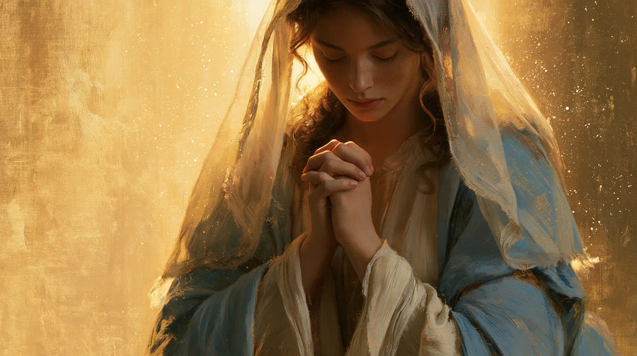 Virgin Mary in Prayer - Sacred Gold · Landscape n° 19