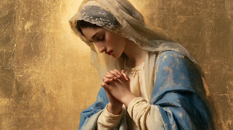 Virgin Mary in Prayer - Sacred Gold · Landscape n° 20