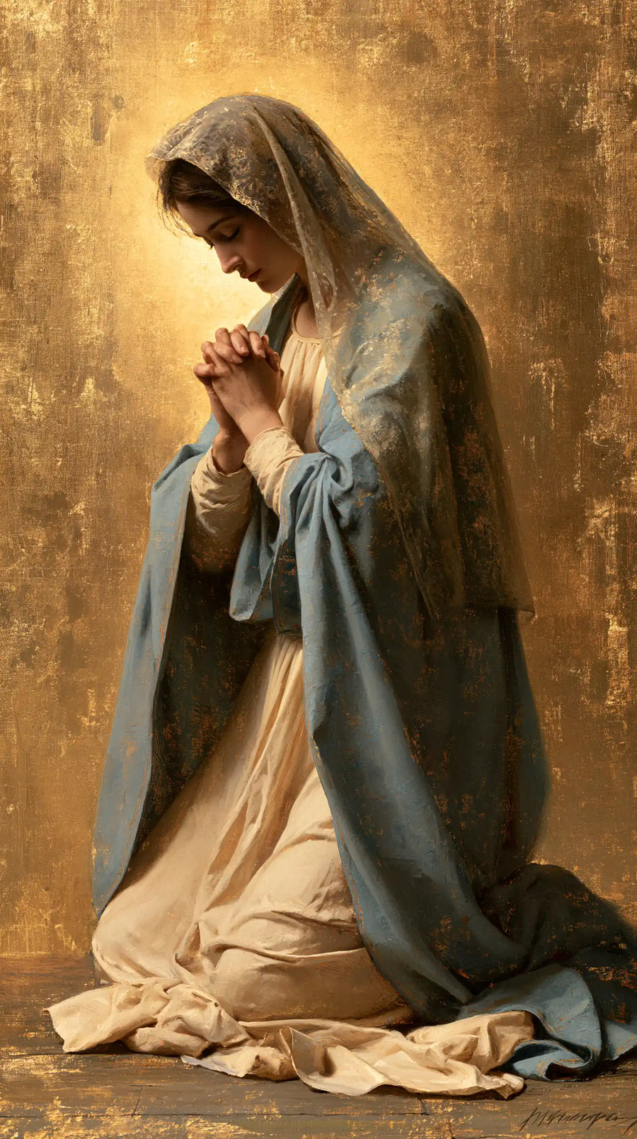 Virgin Mary in Prayer - Sacred Gold · Portrait n° 24