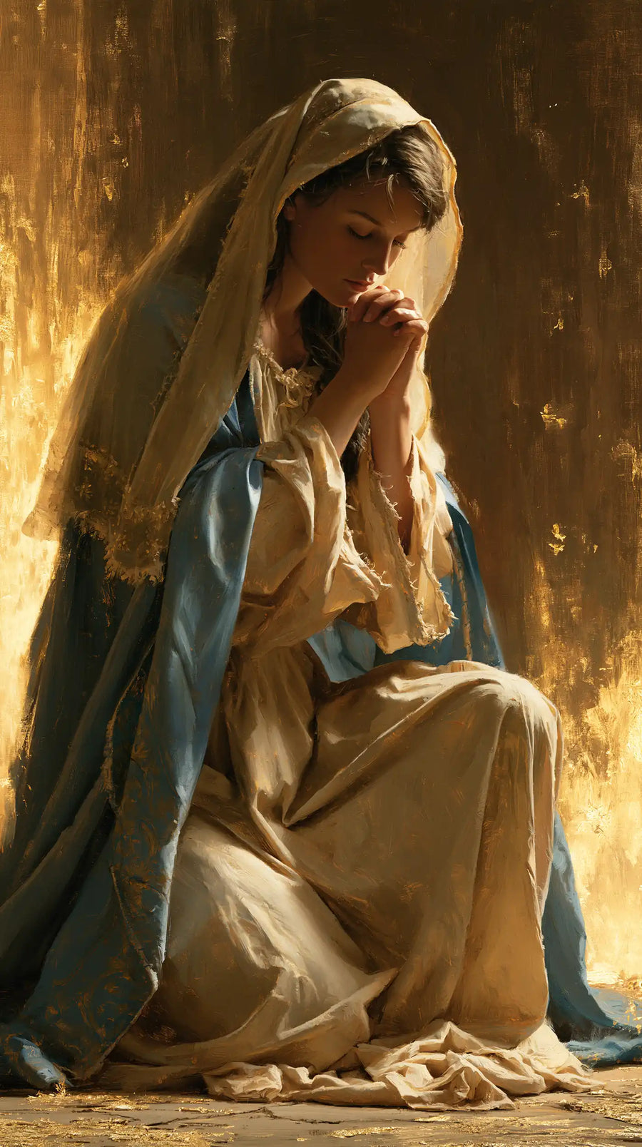 Virgin Mary in Prayer - Sacred Gold · Portrait n° 25