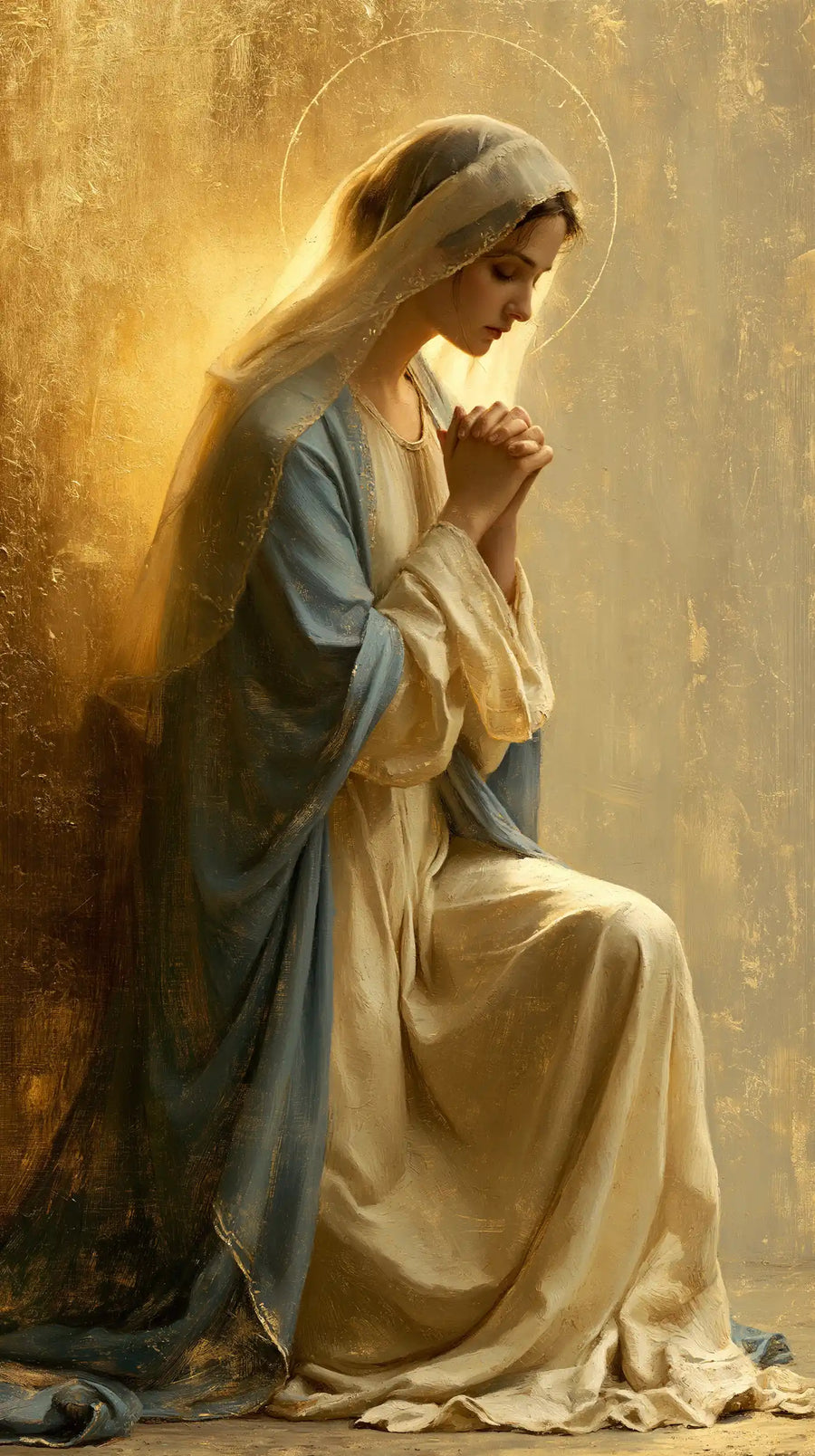 Virgin Mary in Prayer - Sacred Gold · Portrait n° 28
