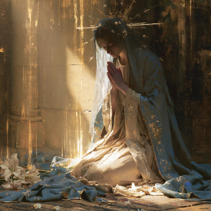Virgin Mary in Prayer — Splendour Behind the Bowed Brow