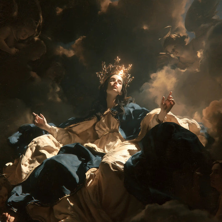 Mary Queen of Heaven - Caravaggio Tenebrism · Square n° 8