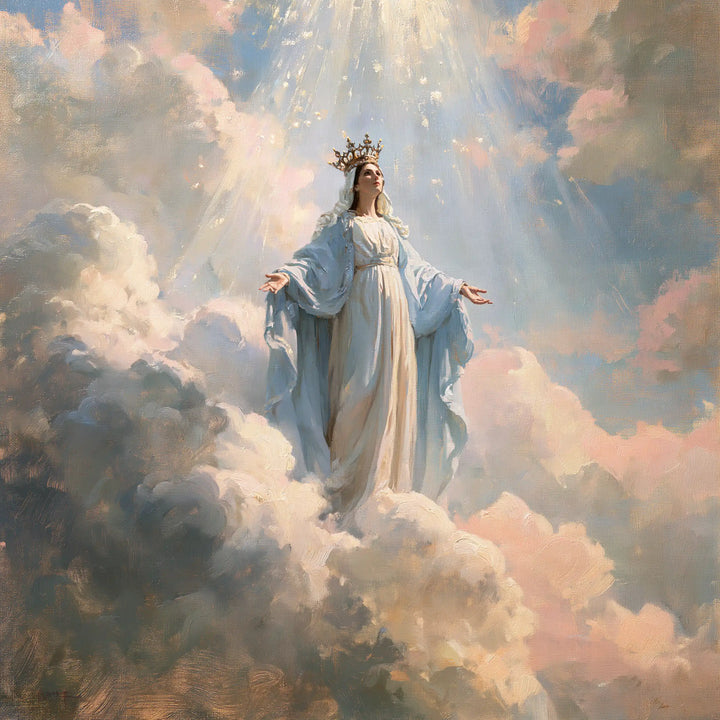 Mary, Queen of Heaven — Palms Above the Shadowed Bank