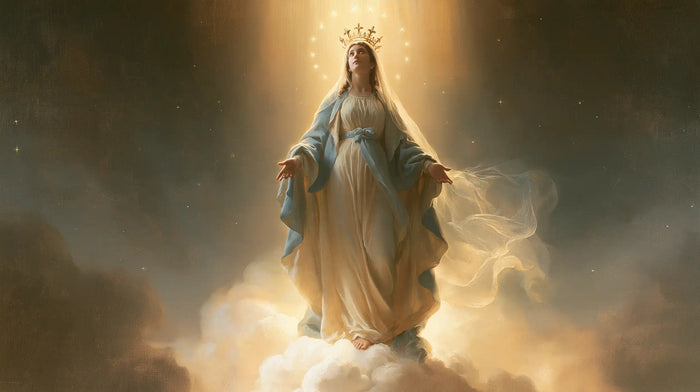 Mary, Queen of Heaven — Bare Feet at the Threshold of the Quiet Halo