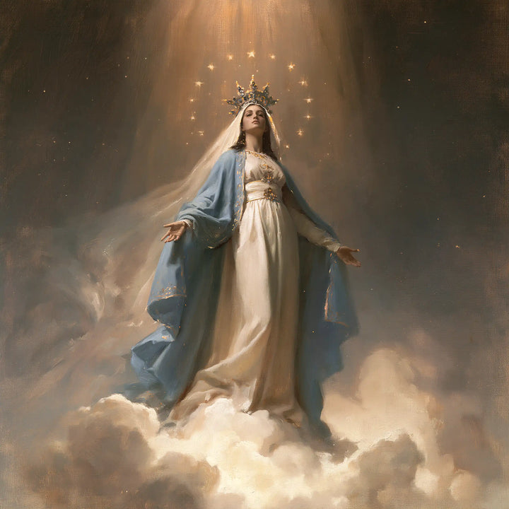 Mary Queen of Heaven - Mary upon the Clouds · Square n° 1