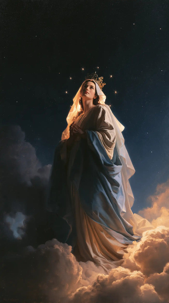 Mary, Queen of Heaven — The Lit Face in the Nocturnal Mantle
