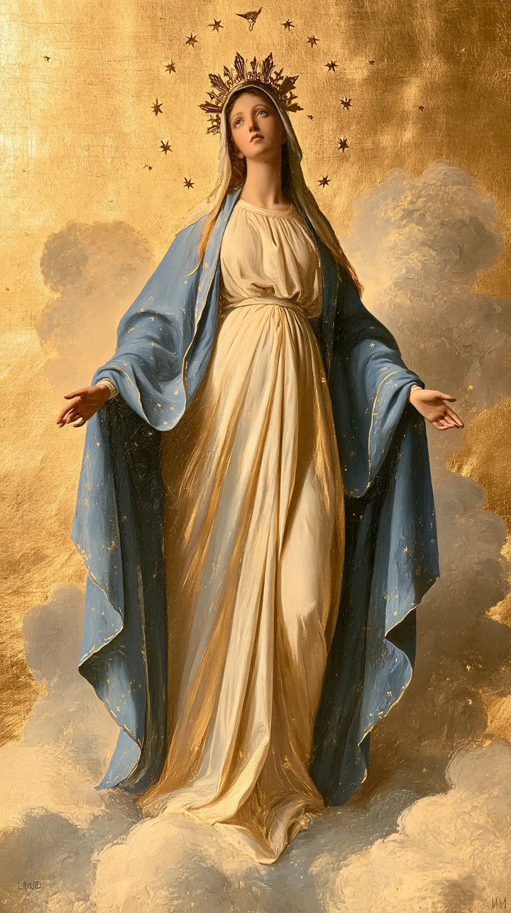 Mary, Queen of Heaven — The Long Radiance Between Two Blue Folds