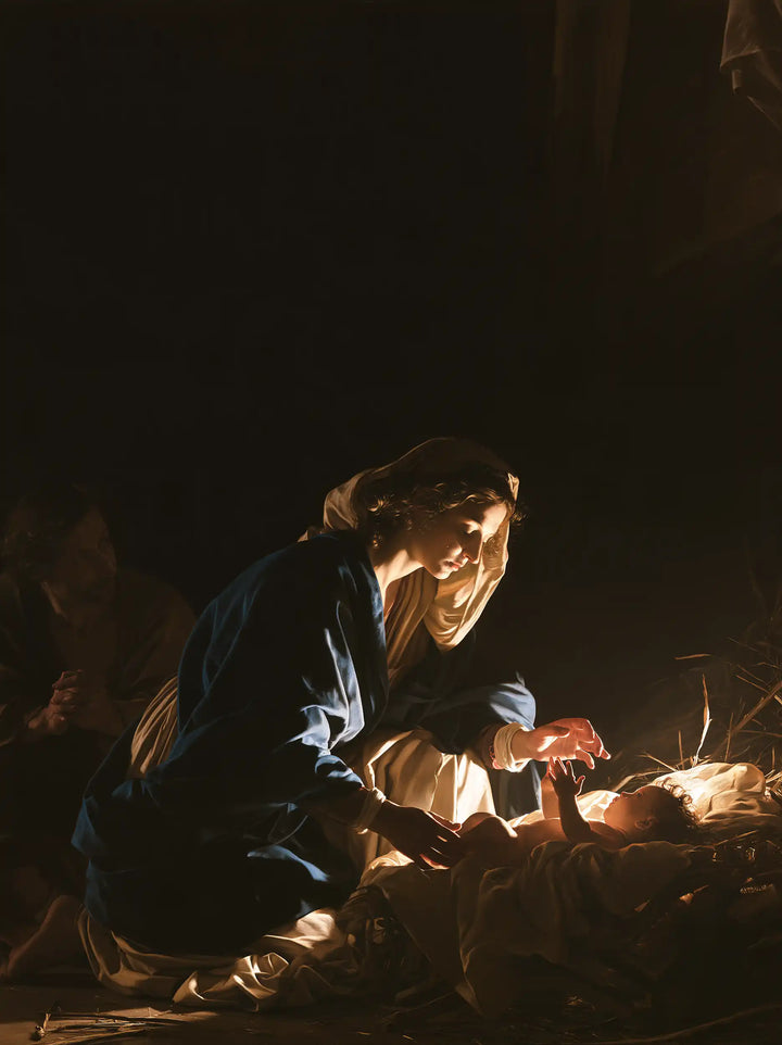 The Nativity - Caravaggio Tenebrism · Portrait n° 13