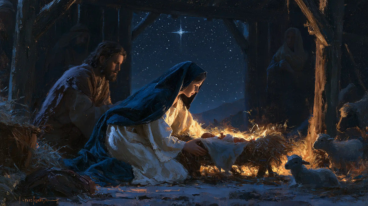 The Nativity — The Lamb at the Threshold of Starry Night