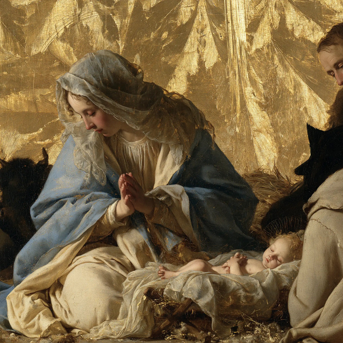 The Nativity — Prayer in the Abstract Golden Garden