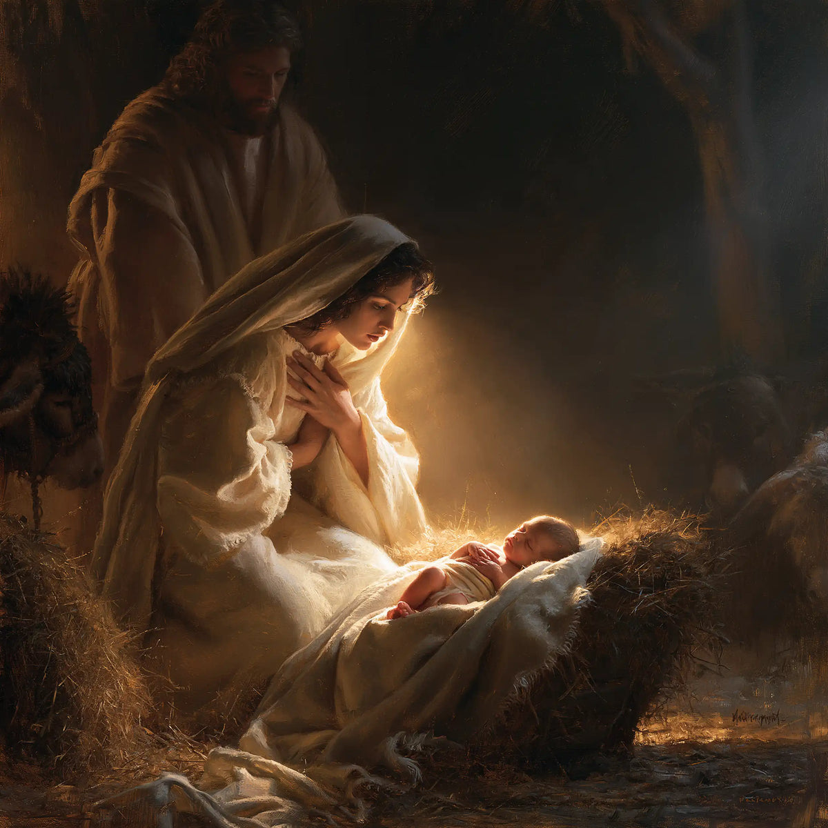 The Nativity — The Newborn in the Amber Circle