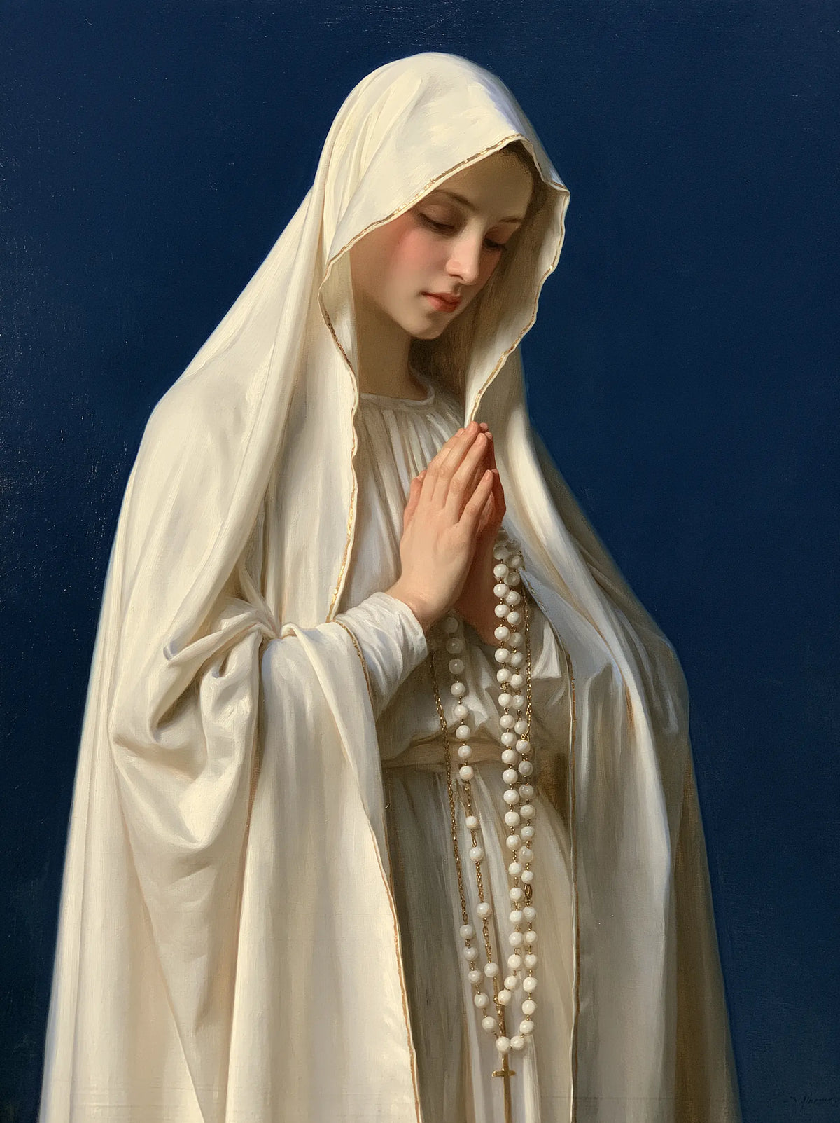 Our Lady of Fatima – Contemplation in Cobalt Blue