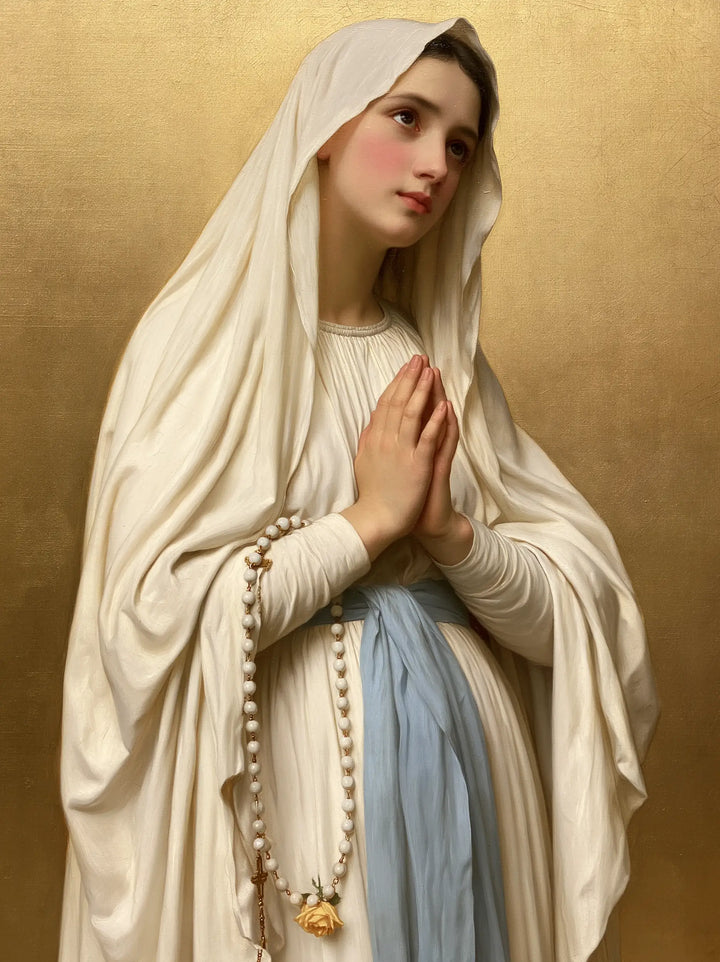 Our Lady of Lourdes – Upward Prayer in Gold