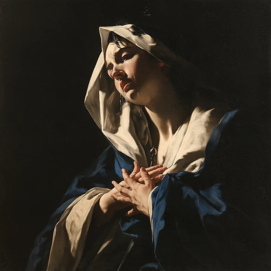 Our Lady of Sorrows - Caravaggio Tenebrism · Square n° 11