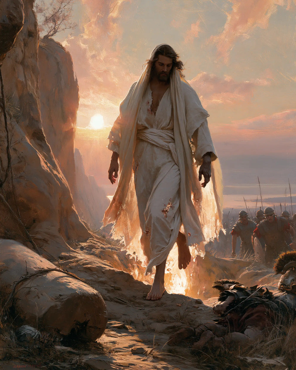 Resurrection of Jesus Christ in Divine Light style, portrait Christian artwork no. 24