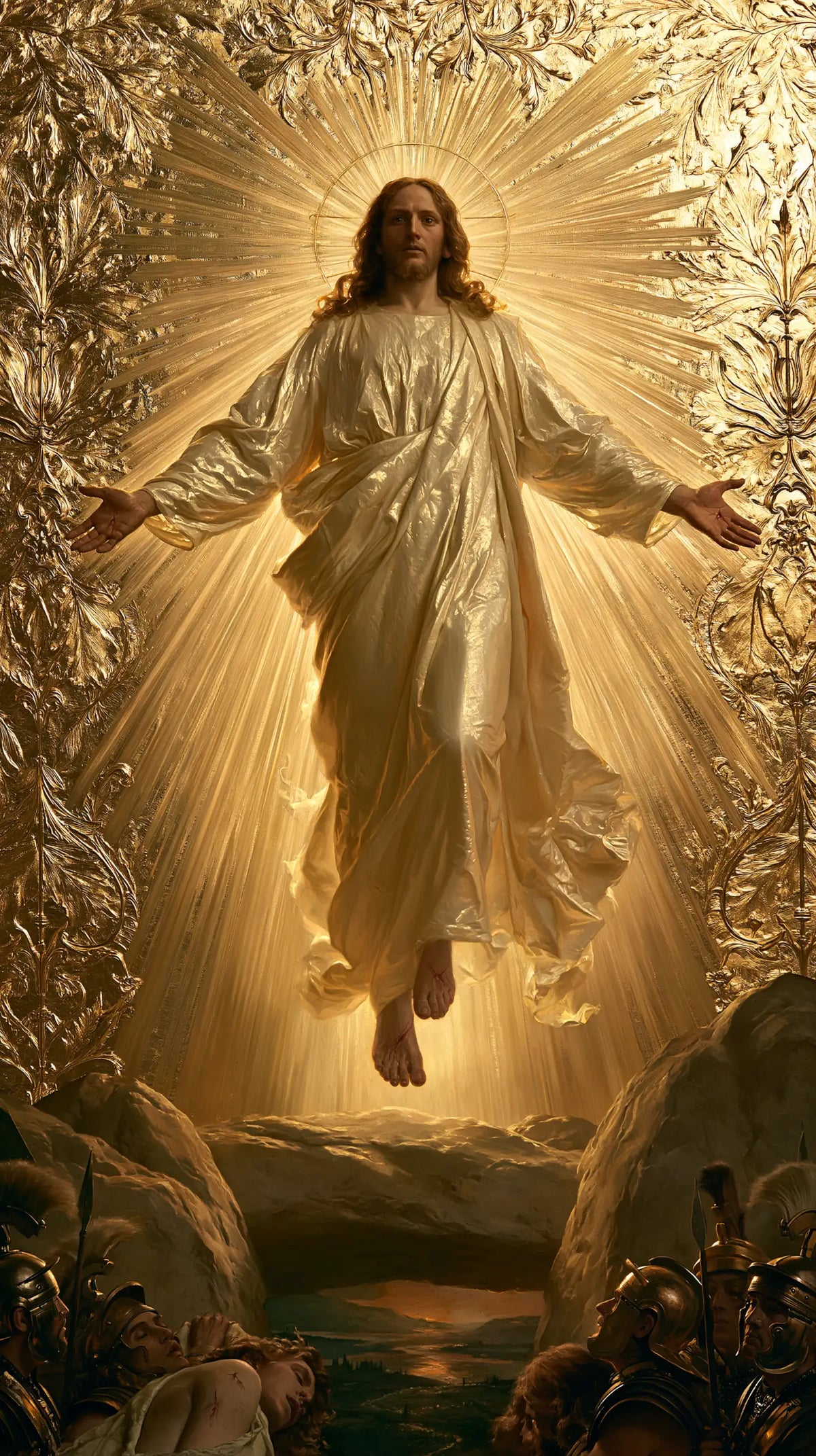 The Resurrection of Jesus Christ — Light between the Etched Branches
