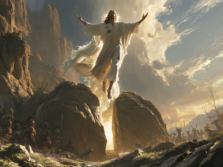 The Resurrection of Jesus Christ — Arms above the Open Stone