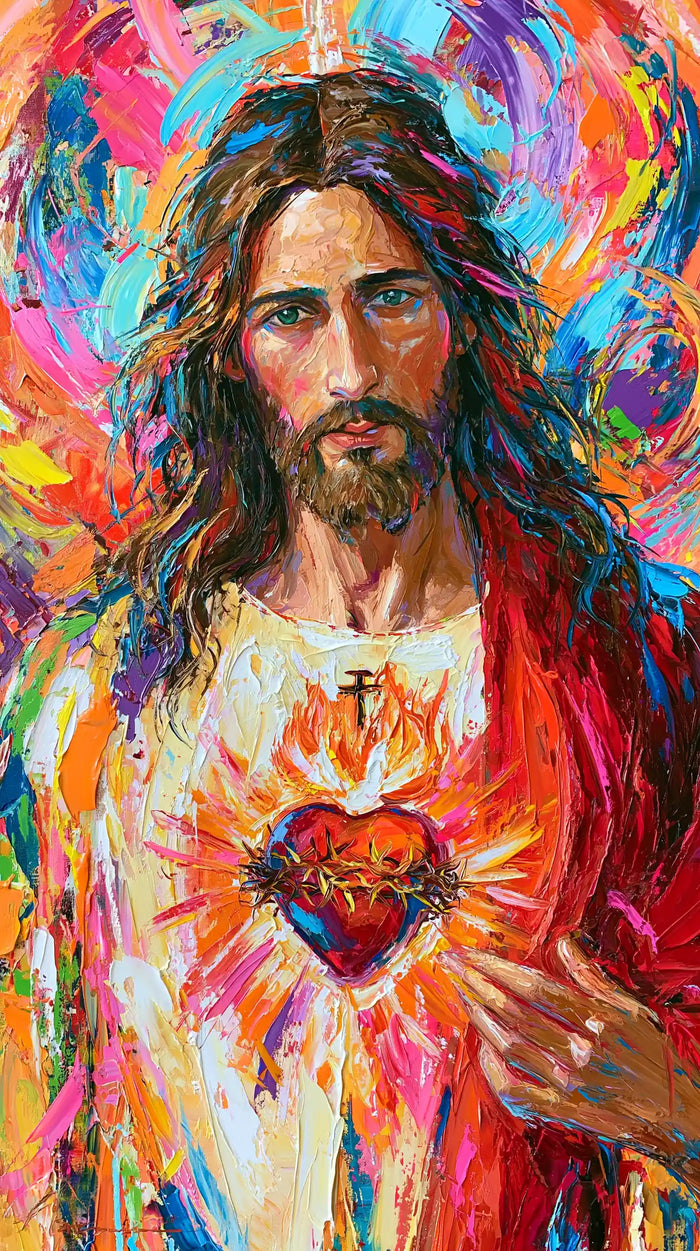 Sacred Heart of Jesus – Ultra-Vibrant Expressionism · Portrait no. 3