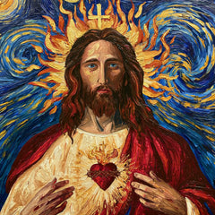 Sacred Heart of Jesus – Post-Impressionist · Square no. 4