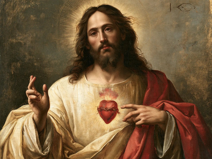 The Sacred Heart of Jesus — The Gentle Inclination Beneath Fine Rays