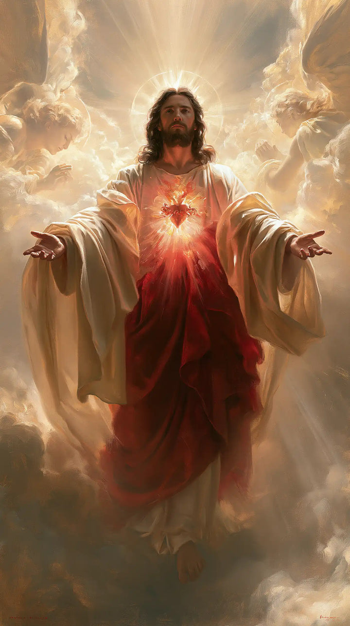 The Sacred Heart of Jesus — The Heart Above the Veil of Clouds