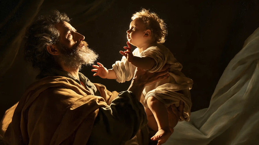 Saint Joseph with the Child Jesus – Theatrical Baroque · Landscape no. 8