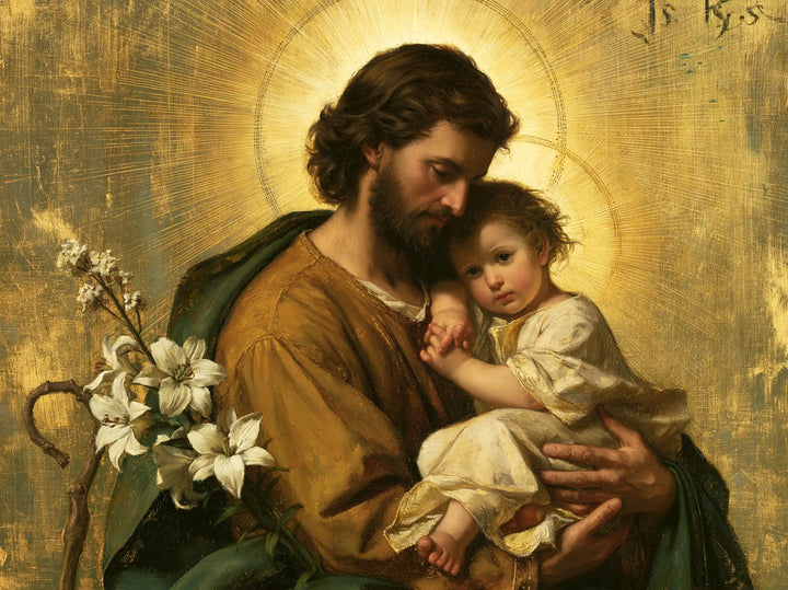 Saint Joseph with the Child Jesus – Sacred Gold · Landscape no. 3