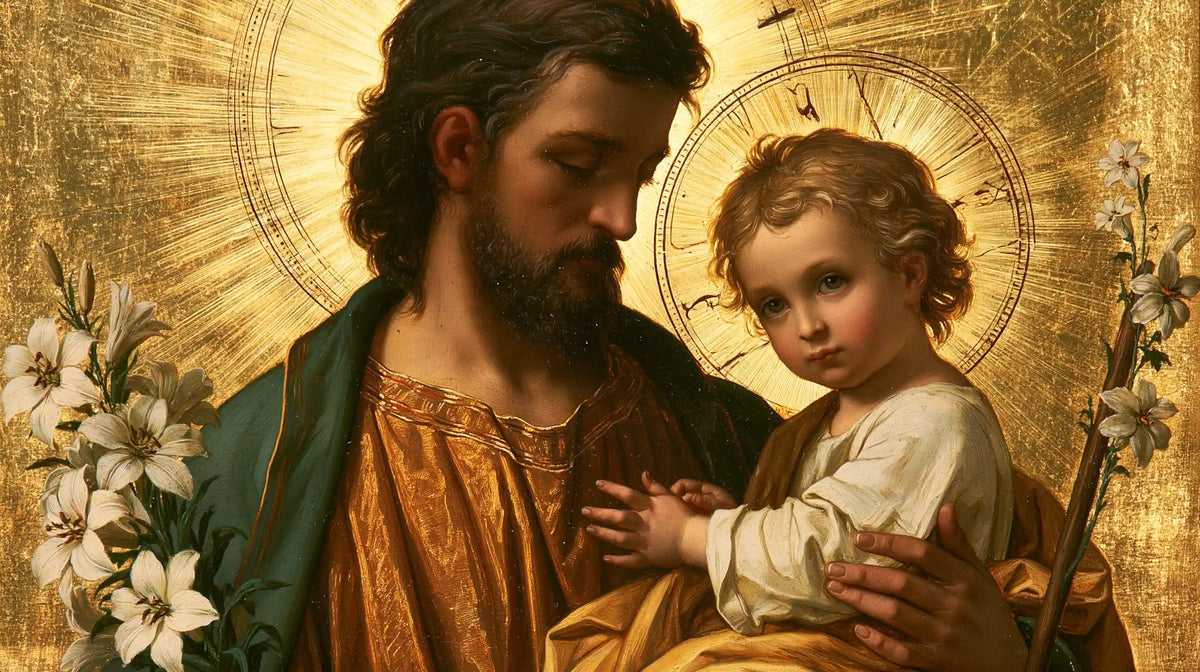 Saint Joseph with the Child Jesus – Sacred Gold · Landscape no. 12