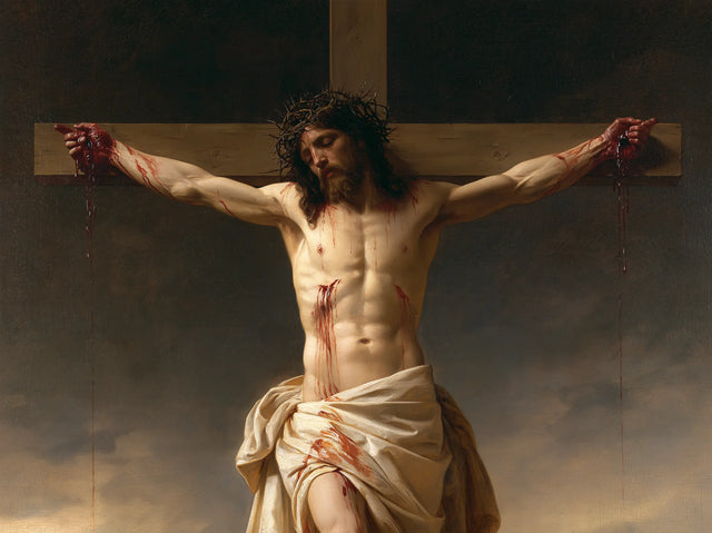 The Crucifixion – Shadowed Prayer Beneath the Cross