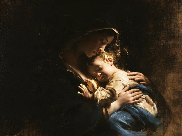 Virgin Mary and Child Jesus - Black and Gold · Landscape n° 6