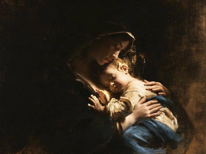 Virgin Mary and Child Jesus - Black and Gold · Landscape n° 6