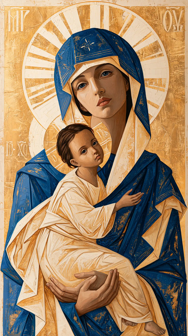 Virgin Mary and Child Jesus - Contemporary Byzantine · Portrait n° 21