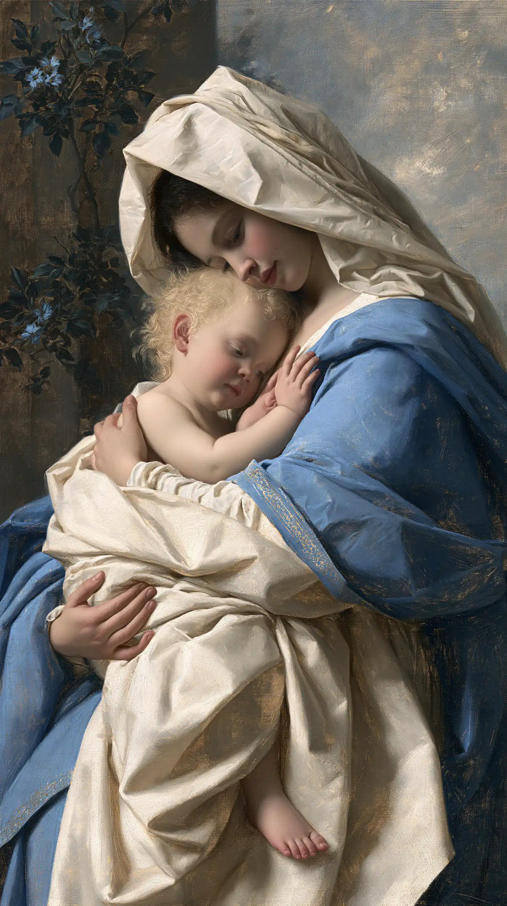 the Virgin Mary with the Child Jesus in Florentine Renaissance style, portrait Christian artwork no. 15