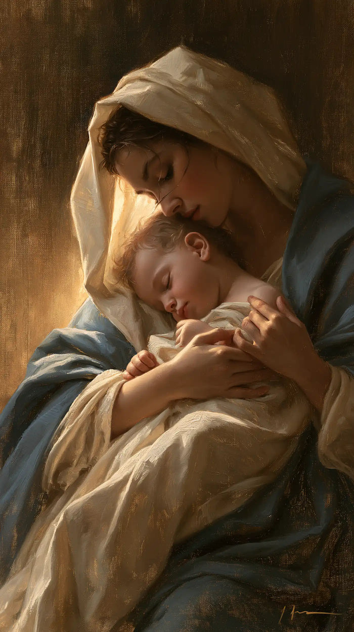 The Virgin and Child — Hands Around the Inclining Sleeper
