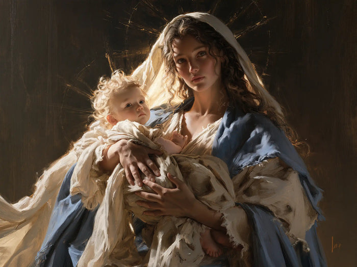 The Virgin and Child — The Solemn Gaze and the Luminous Curls