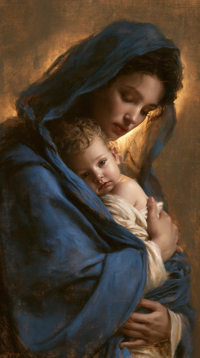 Virgin Mary and Child Jesus - Mary Protecting Jesus Beneath Her Mantle · Portrait n° 6