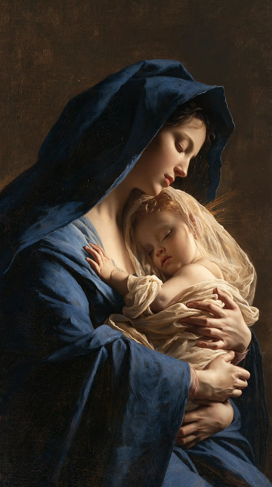 Virgin Mary and Child Jesus - Mary Protecting Jesus Beneath Her Mantle · Portrait n° 13