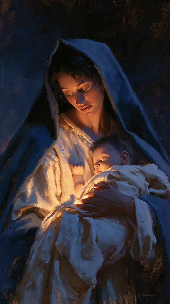 The Virgin and Child — The Glow Within the Nocturnal Cradle