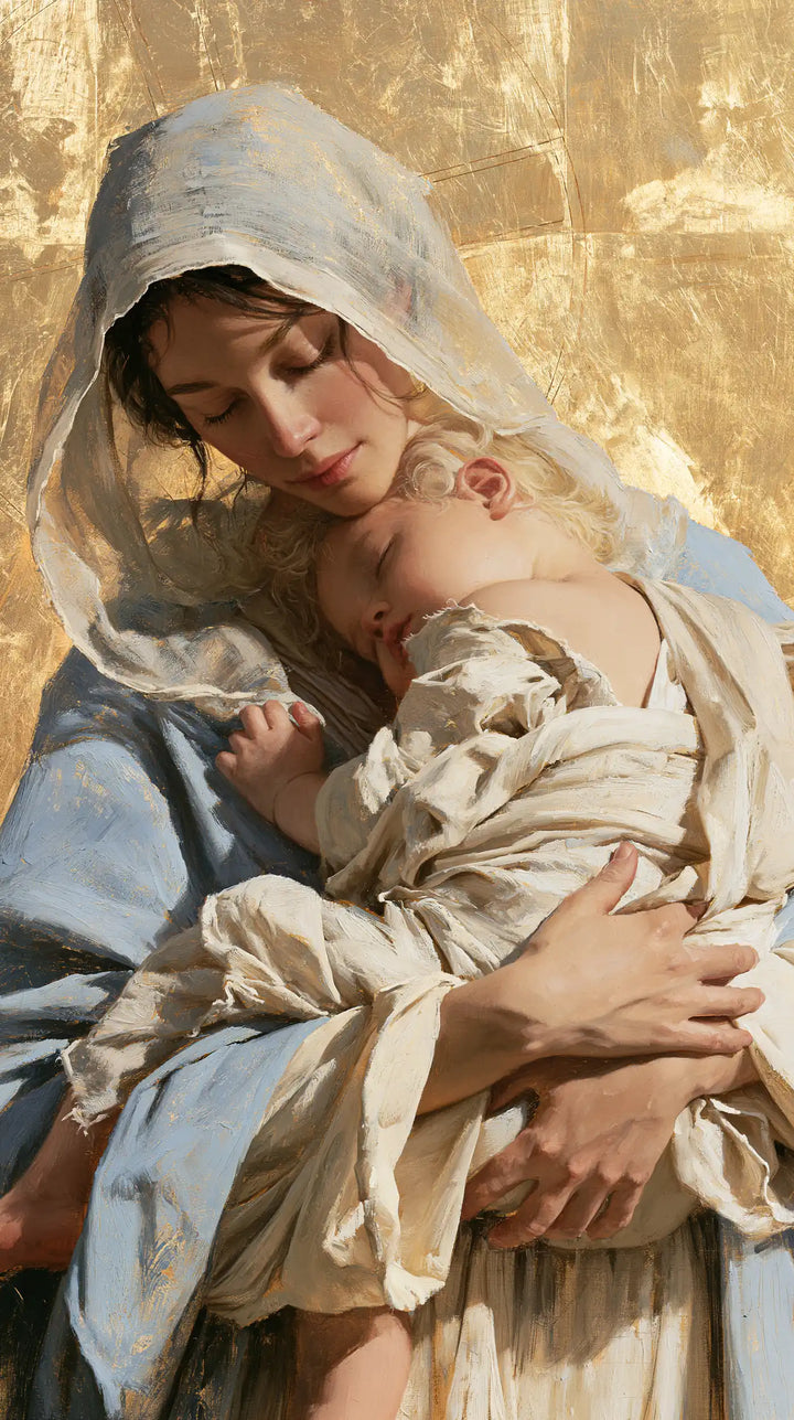 Virgin Mary and Child Jesus - Sacred Gold · Portrait n° 10