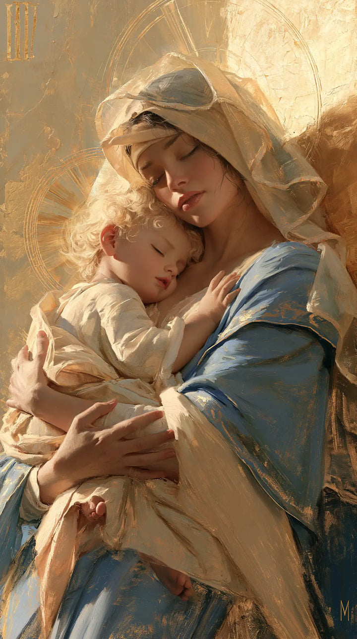 Virgin Mary and Child Jesus - Sacred Gold · Portrait n° 11