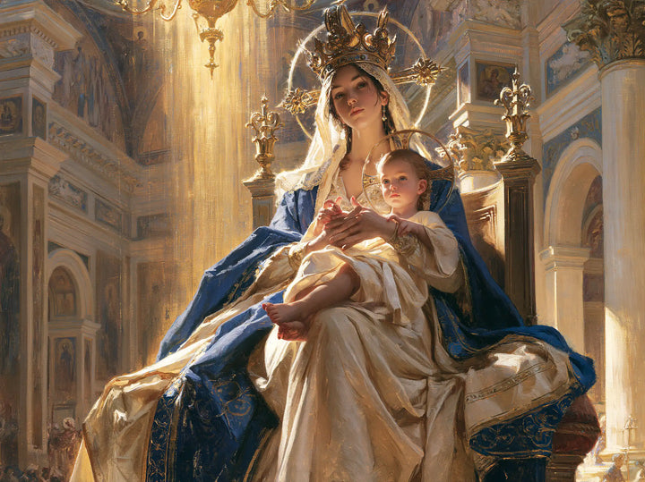 The Virgin and Child — The Crown upon the Gold-Finial Throne
